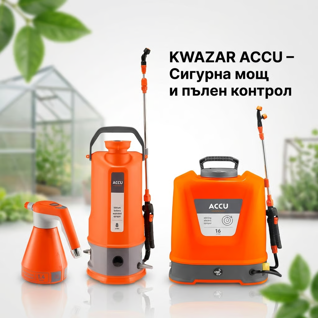 KWAZAR ACCU – ново поколение акумулаторни пръскачки за градина и професионална употреба