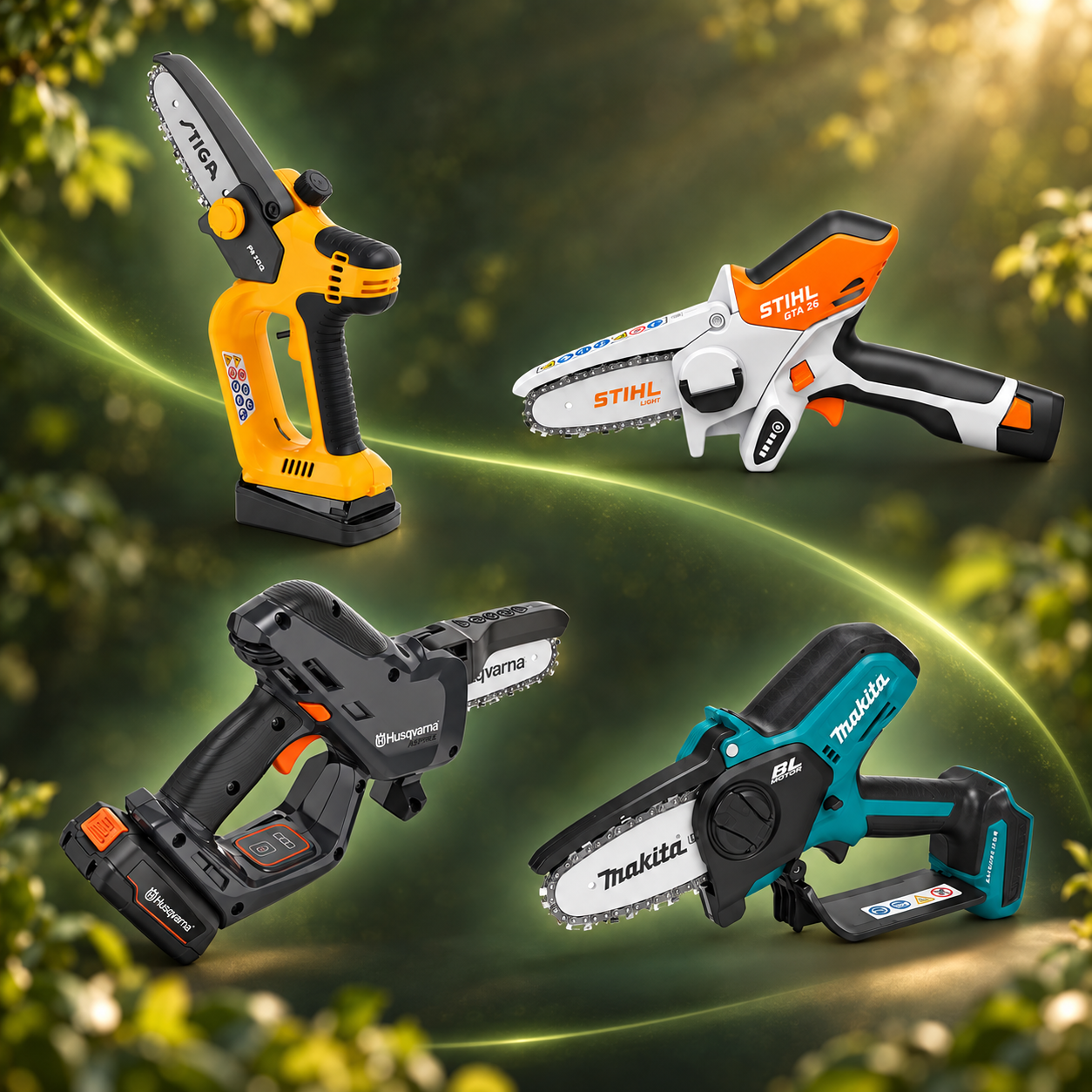 Акумулаторни резачки за клони: STIGA, STIHL, Husqvarna и Makita – сравнение и избор 